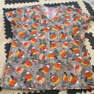 Halloween Scrub Top - Medium